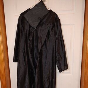 Unisex Graduation Cap Gown Adult Large Matte Black